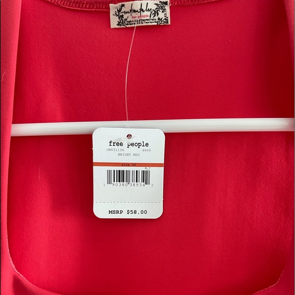 Free People Square Eyes Bodysuit in Red NWT - Picture 6 of 7